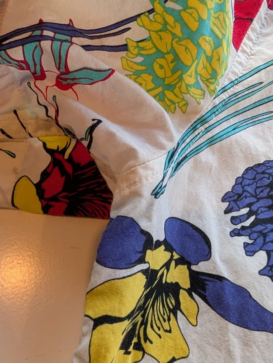 Topo Designs Tour Shirt Organic Cotton Floral Men's Cabana Size Large - Picture 6 of 10